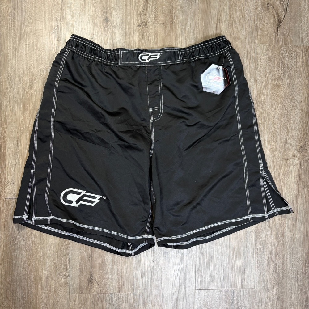 NWT Cage Fighter 10" Shorts Size XXL 2XL MMA Wrestling Black BJJ Grappling